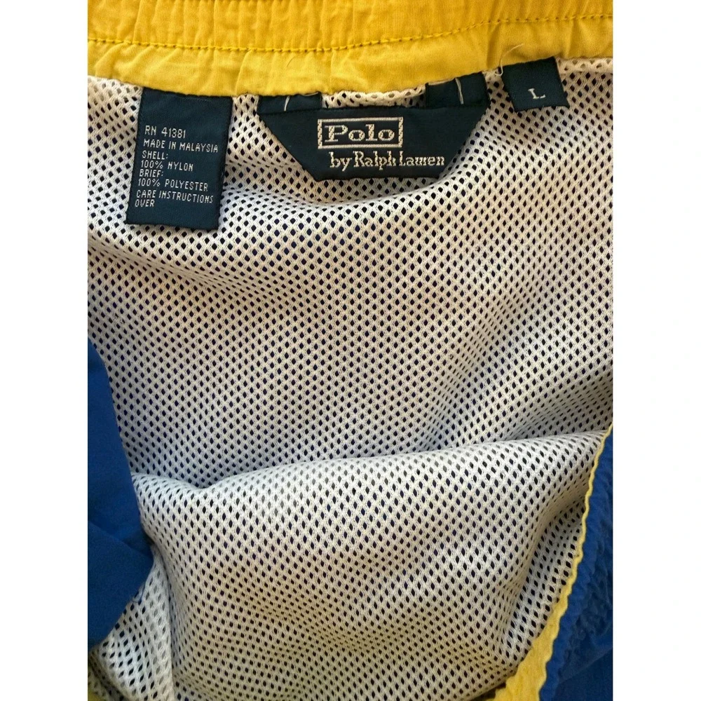 Ralph Lauren Swim Trunks Mens L Blue Mesh Lined‎ Board Shorts Beach Resortwear